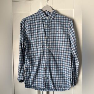 BOYS Vineyard Vines Blue and White Plaid Shirt